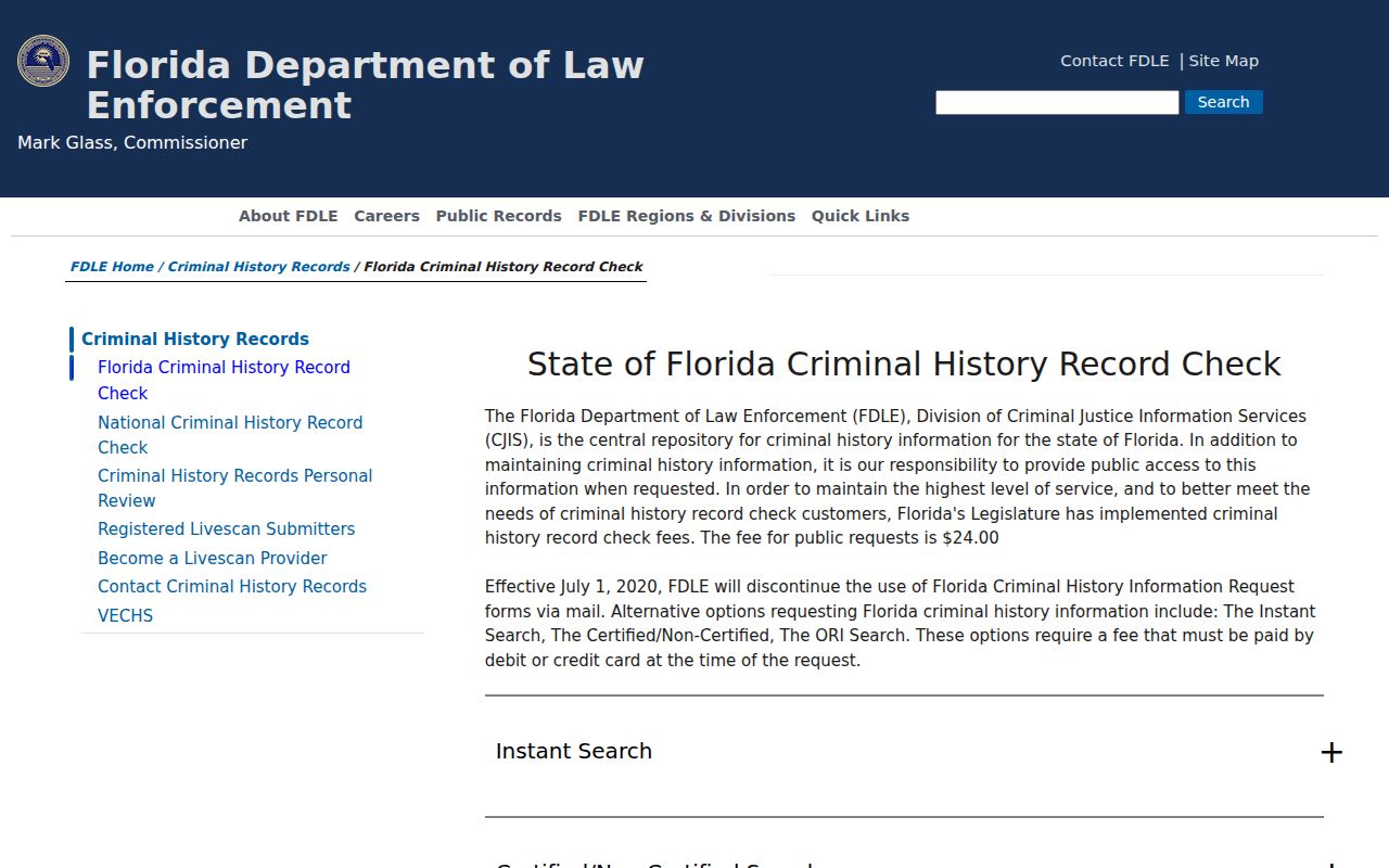 Levy County criminal history FDLE Florida Checks choices