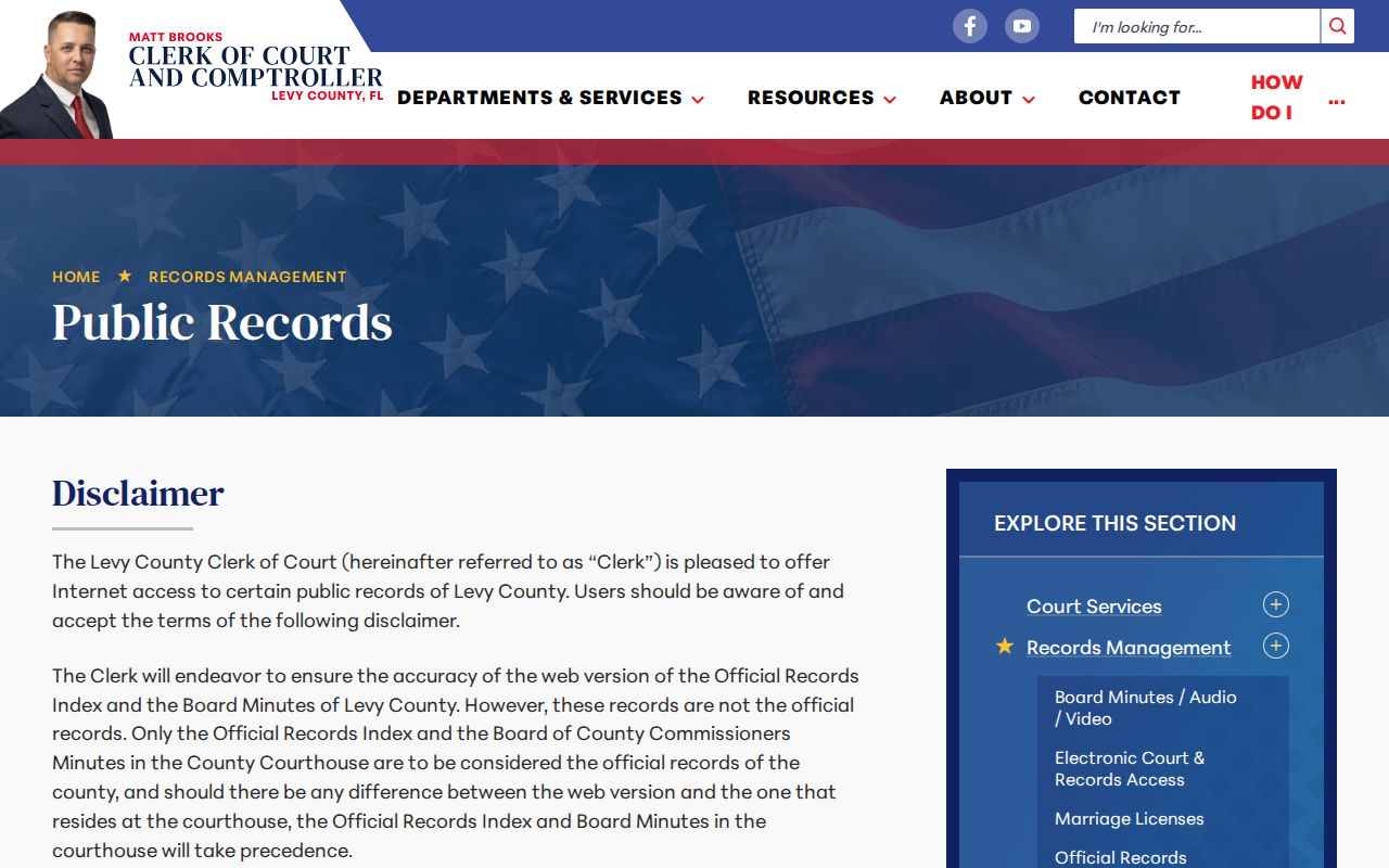 Levy Clerk public records request information